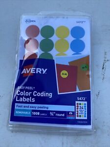 Avery Printable Removable Color-Coding Labels 3/4&#034; dia Assorted 05472