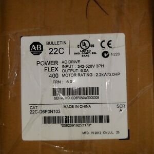 Allen Bradley  22C-D6P0N103 Series A  PowerFlex 400 AC Drive  NEW Wrnty Fst 480V