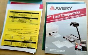 vtg Avery Inkjet/Desk Jet Transparencies Free Samples To Try! promotional 1992