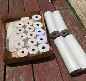 Lot Of 36 Cash Register Rolls, various widths and lengths, 2.25 and 1.75