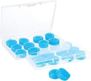 12 Pairs Ear Plugs Soft Moldable Silicone Reusable Washable Wax in 2 Storage Cas