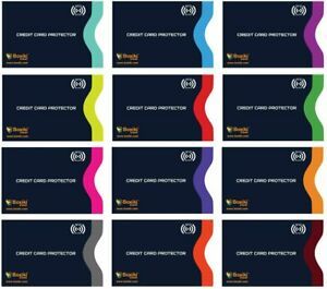 Set of 12 RFID Blocking Sleeves by Boxiki Travel | 12 Credit Card Black