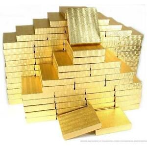 100 Gold Cotton Boxes Necklace Chain Gift Box Displays