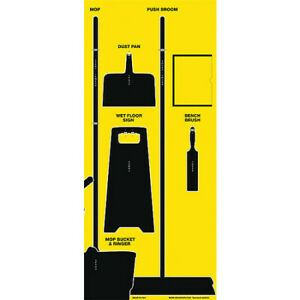 ZORO SELECT GPSM208 Shadow Board, Cleaning, Blk Shadow Color