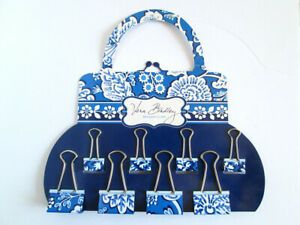 VERA BRADLEY RETIRED 8 SET BINDER CLIPS BLUE LAGOON RARE NEW ON CARD #10989