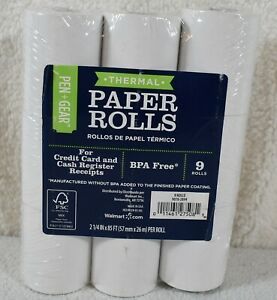 2 1/4&#034; X 85&#039; THERMAL PAPER 9 ROLLS THERMAL PAPER BPA FREE