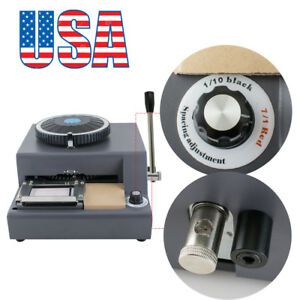 72 Character Letter Embosser ID PVC VIP Credit Card Embossing Machine Handle USA