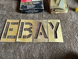 C.H. Hanson 6 Inch Lot Of 100 Plus Brass Interlocking Stencil Letters And Number