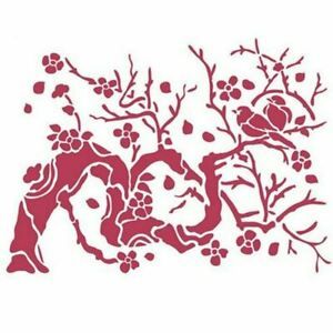 6*8inches Tree and Birds Stencil For DIY Scrapbooking Paper Cards Making Crafts