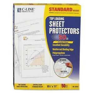 C-LINE 62037 Sheet Protector,Top-Load,Clear,PK50
