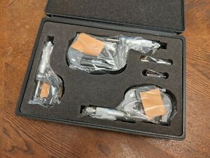 Shars 0-3&#034; Outside Micrometer set with Carbide anvils and guage pieces, New