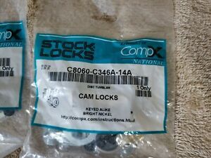 Lot of 20 total Compx National C8060-C346a-14A Standard Keyed Cam Lock Key C346a