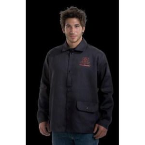 Tillman 9060 30&#034; 9 oz. Black FR Cotton Welding Jacket Medium