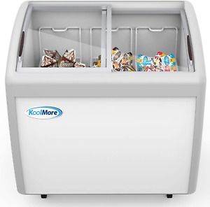 Koolmore - MCF-9C Commercial Ice Cream Freezer Display Case, Glass Top Chest Fre