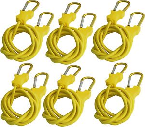 Strapright  Carabiner  Bungee  Cord  -  6  X  36 &#034;  Yellow  |  Premium  Heavy  D