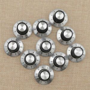 10Pcs Volume Potentiometer Knob with Scale Mark Loudspeaker Shaft Rotary Cap Acc