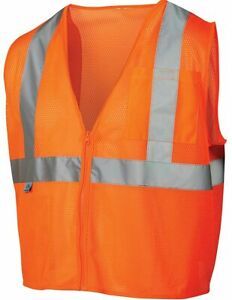 Pyramex RVZ2120L Lumen X Class 2 Safety Vest with Zipper  Large  Hi Vis Orange