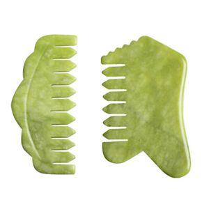Natural Stone Green Jade Massage Comb Gouache Scraper Head Meridian Scrapp P3