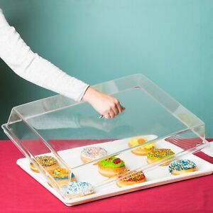 Winco Cream White Display Tray w/ Acrylic Pastry Cover, Large, 18&#034;x26&#034;