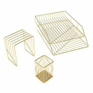 U Brands Metal Desk Organization Kit Vena Collection Cup Sort and 2 Trays Inc...