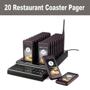 Waiter Queuing Calling System Keypad 20CH 1 Transmitter 20 Call Coaster Pagers
