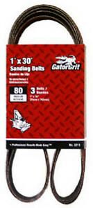 Ali Industries 3211 1 x 30 in. 80 Grit Bi-Directional Sanding Belt, 3 Pack