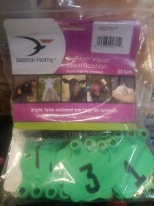Destron Fearing DuFlex Visual ID Livestock Panel Tags LG Green 25 Sets 1 to25(2A