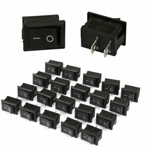 20pcs On/Off Rocker Switch Switches for Cars Motors Water Dispensers Black