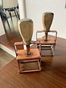 Brass Cosco Stamps, Set of 2, one is missing a pin (D-1)