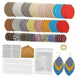 321 Pcs Faux Leather Earrings Making Kit Full Set foreginners, Contains 96 B