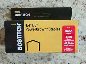 Bostitch 1/4&#034; B8 PowerCrown Staples pack of 5000 staples Buy 1 or all 6 !!!