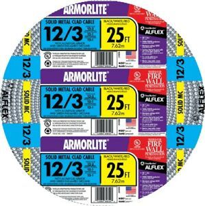 Southwire 68583421 Alflex Thhn Aluminum Cable, 25&#039;