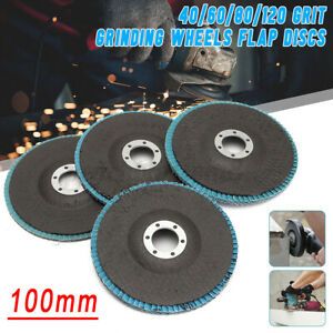 100mm 4 inch Flap Wheels Grinding Sanding Discs 40/60/80/120 Grit Ang /m