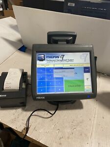 MICROS 5A WorkStation POS Register Card Reader &amp; Epson TM-T88V M244A Printer