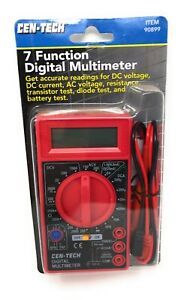 CEN-TECH 7 FUNCTION DIGITAL MULTIMETER  #90899 DIGITAL LCD