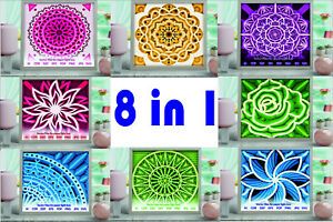 8 in 1 Mandala light box svg template Shadowbox 3d Papercut Laser cut Cricut