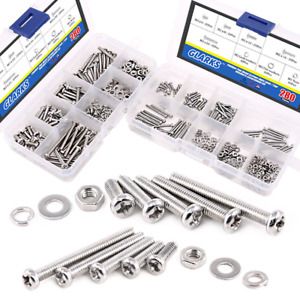560Pieces M2 M3 Phillips Pan Head Stainless Steel Screws Bolts Nuts Lock And Kit