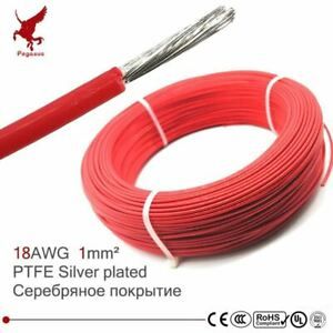 18AWG 1 square millimeter Power cable PTFE Tinned Silver plated flame retardant