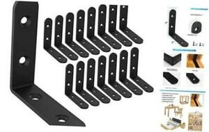 Shelf Brackets Corner Brace Black Steel L Brackets for Shelves 3x3 Inch