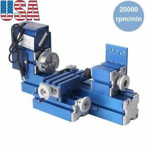 24W Mini Metal Lathe Machine DIY Tool Benchtop Wood Lathe Woodworking Lathe Tool