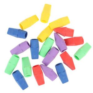 20PC Erasers Pencil Top Caps Chisel Shape Eraser Student Supplies Station QWBIB