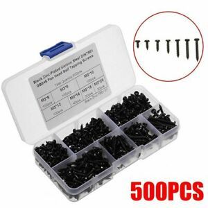 500pcs Screw Wood Counter Sunk Round Head Cross Carbon Steel Self Tapping Pan