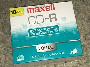 Maxwell CDR Data 10 Pack 700MB 80min Music Photos Movies Video Games And More