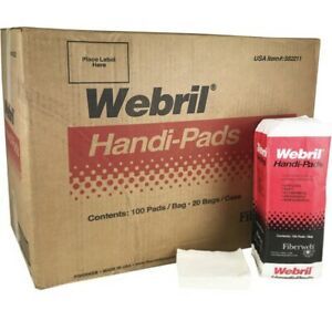 (8) WEBRIL 4 x 4 Pure Cotton HANDI PADS 100 Per Bag Offset Printing Accessories
