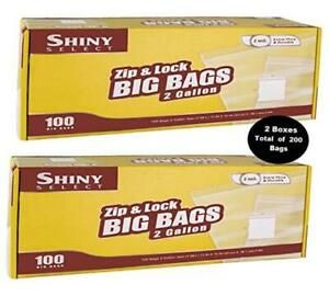 [ 200 Count ] 2 Boxes Extra Large 2 Gallon - Zipper TOP - Storage Bags - 2