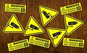 10 Warning Stickers Signs CCTV IN OPERATION  VIDEO RECORDING Wall Windows Gates