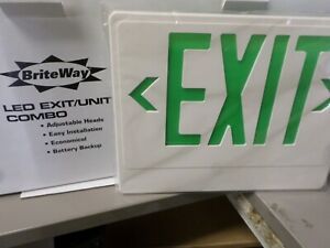 BriteWay LED Exit/Unit Combo Green Lettering