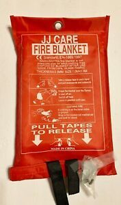 JJ Care FIRE BLANKET EN-1869-1997 1 Meter Square or 39&#034; X 39&#034; Incl Hanger Hook