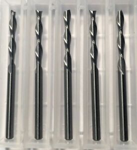 1/8&#034; Solid Carbide DownCut Down Shear Router 3/4&#034; Cut 2 Flute Sq USA 5-Pack G13
