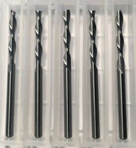 1/8&#034; Solid Carbide DownCut Down Shear Router 3/4&#034; Cut 2 Flute Sq USA 5-Pack G13